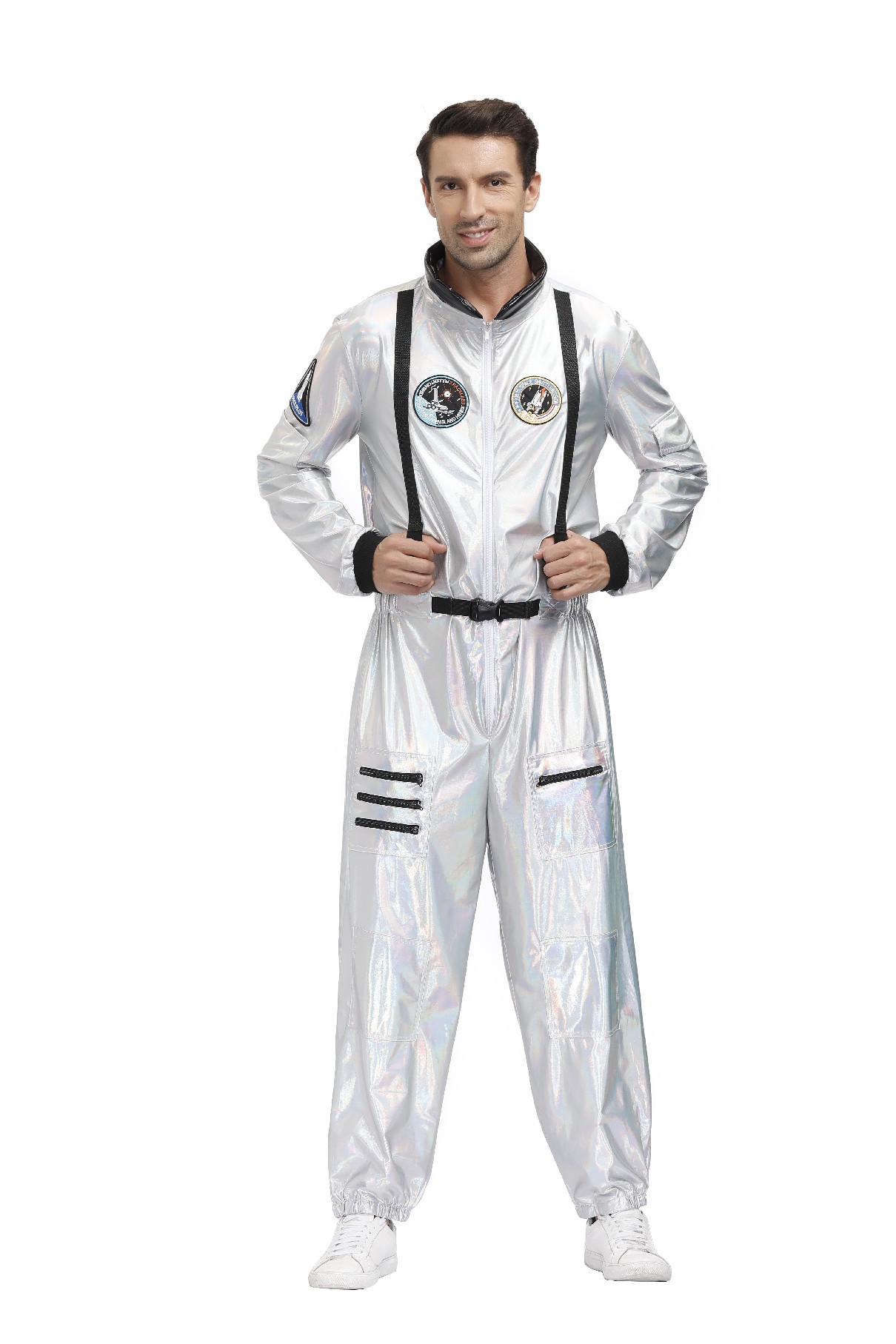 Halloween Silver Pilot Astronaut Alien Spaceman Cosplay Costume